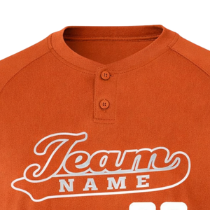 Mens Competitor Two Button Custom <b>Baseball</b> <b>Jersey</b> Polyester Team Uniform Short Sleeve Printed OEM Wholesale <b>Bulk</b> Supplier - Product Image 5