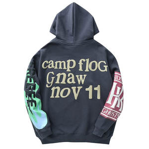 เสื้อฮู้ดซิปแบบยูนิเซ็กซ์ พิมพ์ลายโครงกระดูกแบบพัฟพร้อมตัวอักษร พิมพ์ลายกะโหลก คุณภาพสูง ผ้าฝ้ายผสมคอตตอน แบบสั่งทำพิเศษ - Product Image 2