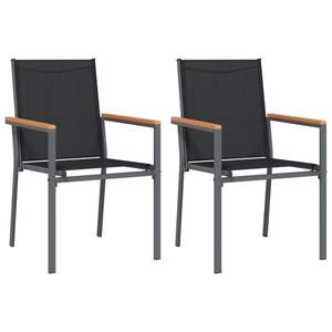Juego de 2 Sillas de Jardín de Textilene Negro con Acero con Recubrimiento en Polvo, Tamaño Mediano, para Exteriores - Product Image 2