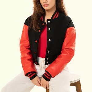 เสื้อแจ็คเก็ตวาร์ซิตี้กันลมสำหรับผู้หญิง สีชมพู แบบเย็บลาย  ปิดด้วยซิป บุด้วยโพลีเอสเตอร์  ปักตัวอักษร B แขนยาว คอตั้ง - Product Image 3