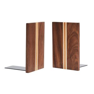 Handcrafted Solid Wood Bookends Decorative Wooden Book Ends Heavy Duty Book Holder for Shelves <b>Desk</b> <b>Office</b> Home Library <b>Rustic</b> - Product Image 3