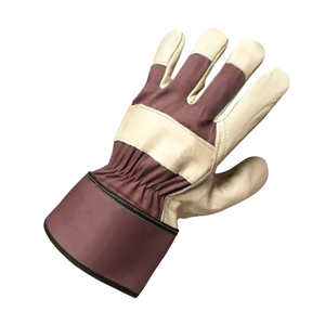 Guantes de Trabajo de Cuero Marrón Oscuro, con Puño Elástico hasta la Muñeca, Estilo Sencillo para Exteriores, Uso en Invierno - Product Image 6