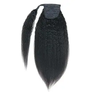 Vente en gros d'extensions de cheveux de queues de poney 100% cheveux humains vietnamiens à double tirage naturel enveloppant avec cordon de serrage cheveux de queue de cheval