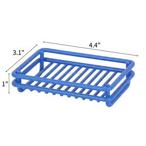 Porte-savon bleu avec plateau de drainage, porte-savon ouvert, accessoire de salle de bain pour comptoir - Product Image 6