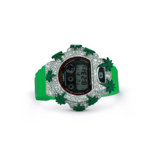 Montre Thorns Bezel G-Sh0ck avec halo de diamants en forme de flamme, montre-bracelet de mode haut de gamme, prix le plus bas jamais atteint - Product Image 1