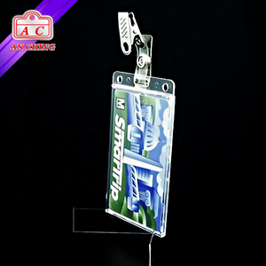 Portrait Clear Vertical ABS Credit Card Business <b>ID</b> Badge <b>Holder</b> - Product Image 3