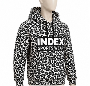 เสื้อฮู้ดพิมพ์ลายเสือดาวสีขาวดำสำหรับผู้ชายจาก INDEX Sports Wear - Product Image 4