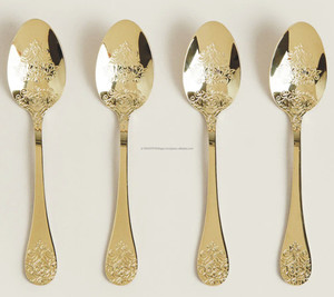 Juego de cucharas grabadas a mano, juego de cucharas de acero inoxidable para tu fiesta o boda (Juego de 4) - Product Image 4