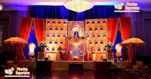 Escenario de boda indio de estilo indio, configuración de escenario de boda, decoración de escenario tradicional - Product Image 3