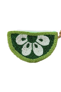 Amazing new beautiful hand made seed beaded <b>pouch</b> with <b>mini</b> zipper <b>pouch</b> use for women and girls from India - Product Image 3