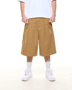 Men's High Waist Corduroy Bermuda Shorts Solid Color Casual Style Button Fly Pockets Woven Fabric - Product Image 5