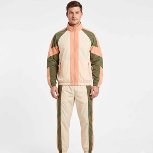 Men's Lightweight Nylon Windbreaker Tracksuit Set Zip Up Sport <b>Jacket</b> and Track Pants Windproof Streetwear Workout Outfit - Product Image 1