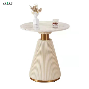 Tavolino rotondo personalizzabile <span class=keywords><strong>allungabile</strong></span> in <span class=keywords><strong>marmo</strong></span> artificiale con Design semplice per sale riunioni di discussione - Product Image 1