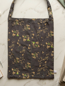 Wholesale Reusable High Quality 2026 Carry <b>Bag</b> Long Shoulder Handle Floral Print Cotton <b>Tote</b> <b>Bag</b> <b>Grey</b> Color Open Top <b>Tote</b> <b>Bag</b> - Product Image 3