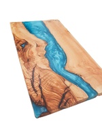Aangepaste Bestelling Houten Snijplank Hars Charcuterie Board Geïnspireerd Door De Rivier Gemaakt Van Duurzame Epoxyhars Kaasplank