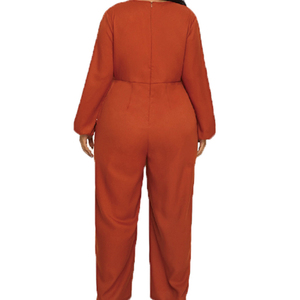 Custom Deep V Front Zip Up One Piece Jumpsuit Bodycon Leggings <b>Playsuit</b> for Women - Product Image 3