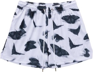 Shorts de basketball en mesh pour hommes, style streetwear, taille haute, élastique, logo frontal, 100% polyester, impression personnalisée unie - Product Image 3
