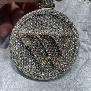 จี้เพชรโมอิสซาไนต์แบบกำหนดเอง เงินแท้ 925 เครื่องประดับฮิปฮอป ผ่านการทดสอบเพชร จี้สลักชื่อหรืออักษรย่อตามสั่ง - Product Image 3