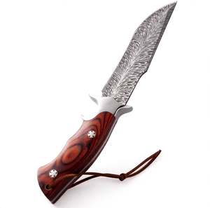 Couteau utilitaire artisanal en acier Damas à pointe clip, manche en bois de rose - Product Image 6