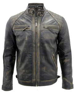 Men Sheep Skin Racing Leather Fur Hooded Jacket Motorbike Street Wear Leather Jackets for Men Motorbike Stylish - Product Image 1