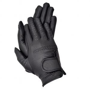 Guantes de equitación de cuero Geo Brother Co, los mejores de alta calidad para hombre y mujer, para invierno, con cierre de hebilla y elásticos. - Product Image 1