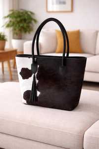 Sac fourre-tout en cuir de vachette à poils, sac à main pour femme, sac à bandoulière, mode décontractée, usage quotidien, LHTB-0061 - Product Image 4
