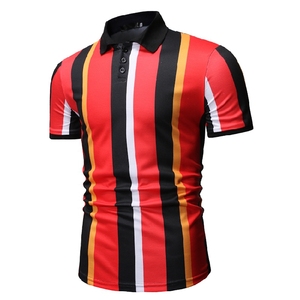 Camiseta Polo Personalizada de Manga Corta a Rayas, Corte Ajustado, Informal, Tejida, Transpirable, de Poliéster - Product Image 4