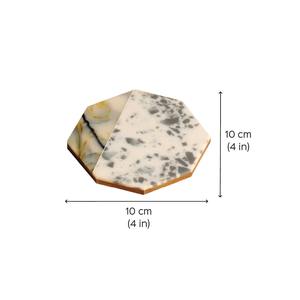 Sous-verre en résine personnalisé avec fleurs séchées pressées, irrégulier, pour tasses à thé et café, décoration d'intérieur en agate d'Inde - Product Image 4