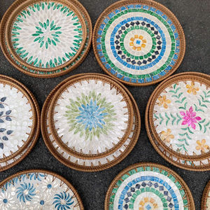 Plateau en rotin moderne nacre tressé à la main, le plus vendu en 2026, pour rangement et présentation de bijoux, décoration de table de salon - Product Image 6