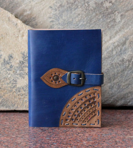 Agenda de Negocios Promocional Personalizada Vintage de Camelon Exports, con Tapa Dura de Cuero Azul, 144 Páginas, Hecha en Rajasthan - Product Image 4