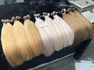 Extensions de cheveux Remy fabriquées au Vietnam, en vrac, double épaisseur, vierges, soyeuses, lisses, ondulées, blondes, de haute qualité, 100 % cheveux d'un seul donneur, prêtes à la décoloration - Product Image 3