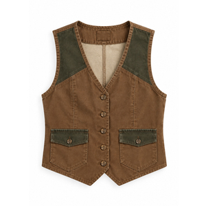 Gilet en jean délavé aux enzymes pour femme avec ourlet effiloché, commandes de marques privées à faible MOQ pour les détaillants de vêtements aux États-Unis - Product Image 1