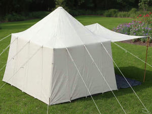 Novedosa Carpa de Lona Inclinada para Pared, 10x10x10 Pies, con Toldo, Ventana Trasera, Puerta Individual, Metálica, para Cuatro Estaciones, de Tela de Algodón Repelente al Agua - Product Image 4