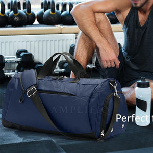 Stylish Casual Sports Gym Bag <b>Shoe</b> Compartment Lightweight Polyester <b>Foldable</b> Eco-Friendly Nylon Lining Travel Friendly Design - Product Image 2