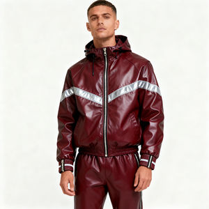 Nouveauté : Ensemble de survêtement en cuir pour homme, 2 pièces, haute qualité, style vintage, pour l'hiver, en vente en ligne - Product Image 1