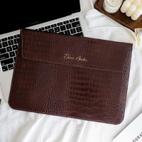 Funda de Cuero Personalizada con Patrón de Cocodrilo para Laptop, con Nombre Personalizado, para Laptops de 13 y 15 Pulgadas, Regalo