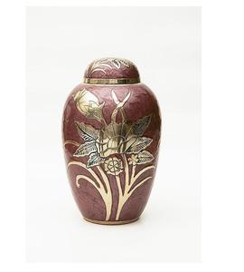 Urna Funeraria de Metal Hecha a Mano en Forma de Lágrima para Cenizas Humanas |   Urna Conmemorativa de Estilo Europeo con Grabado Floral a Mano |   Artículos Funerarios - Product Image 1
