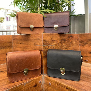 Nouvelles dames en cuir véritable Mini sac à bandoulière pour femmes Vintage mode sac à bandoulière en cuir pleine fleur peau de vache petits sacs à main - Product Image 3