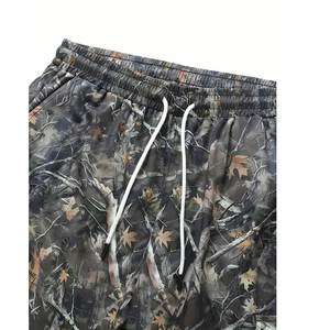 Pantalon de jogging cargo en coton pour homme, coupe oversize, molletonné, multi-poches, streetwear, personnalisé, camouflage - Product Image 4