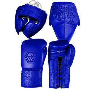 Guantes de Boxeo de Cuero Vacuno Rojo, Protector de Cabeza y Protector Inguinal, Juego de 16 Oz, Equipo de Entrenamiento Protector de Alta Calidad con Marca Personalizada - Product Image 4