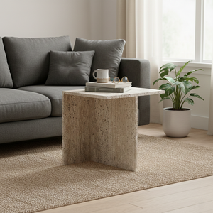 Table d'appoint moderne minimaliste en marbre pour salon - Product Image 1