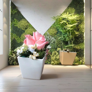 Minimalist Square PP Plastic <b>Flower</b> Pots with Drainage Hole Lightweight for Home Decor and <b>Artificial</b> <b>Flowers</b> - Product Image 1