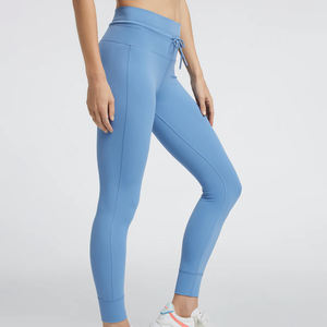 Leggings de Yoga Transpirables para Mujer, Cintura Media, Elásticos, Conjunto Deportivo para Gimnasio con Top Deportivo, Leggings de Poliéster/Algodón - Product Image 5