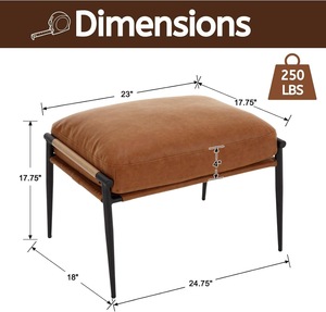 Luxury Metal Ottoman <b>Stool</b> Soft Cushion Accent Apartment School Bedroom Living Room Hotel Lounge Decorative Furniture Wholesale - Product Image 2