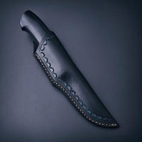 Couteau de chasse à lame fixe en acier Damas fait main sur mesure, pointe tombante, manche incrusté vert, longueur totale 9 pouces, usage industriel/DIY