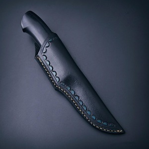 Cuchillo de Caza de Hoja Fija de Acero de Damasco Hecho a Mano Personalizado, Punta Caída, Mango con Incrustaciones Verdes, 9 Pulgadas de Longitud Total, Industrial/DIY - Product Image 6