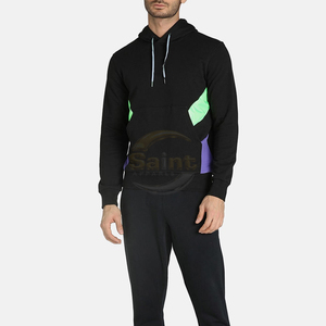 Sweat-shirt à capuche pour homme, hiver, color block, manches longues, décontracté, poche kangourou, 100% coton, coupe ample, imprimé numérique - Product Image 3