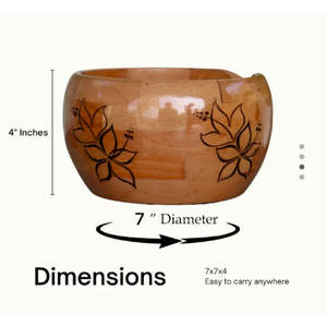 Cuenco de madera hecho a mano para hilo de tejer y ganchillo, soporte de hilo de madera maciza bicolor con recorte en espiral, accesorios portátiles para tejer - Product Image 3