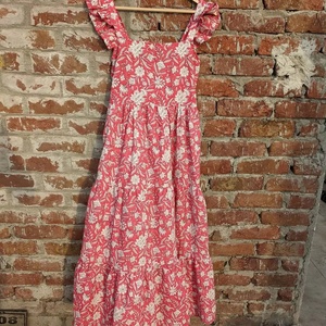 Vestido Largo Indio 100% Algodón Estampado a Mano con Cuello Cuadrado y Bordado Floral, Estilo Casual, Vestido Maxi Largo - Product Image 1