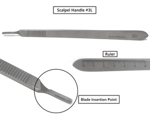 Sambrialmed International Mango de Bisturí de Precisión N.º Portacuchillos Quirúrgicos Extra Largos de 4L, Instrumentos Dentales Manuales - Product Image 2